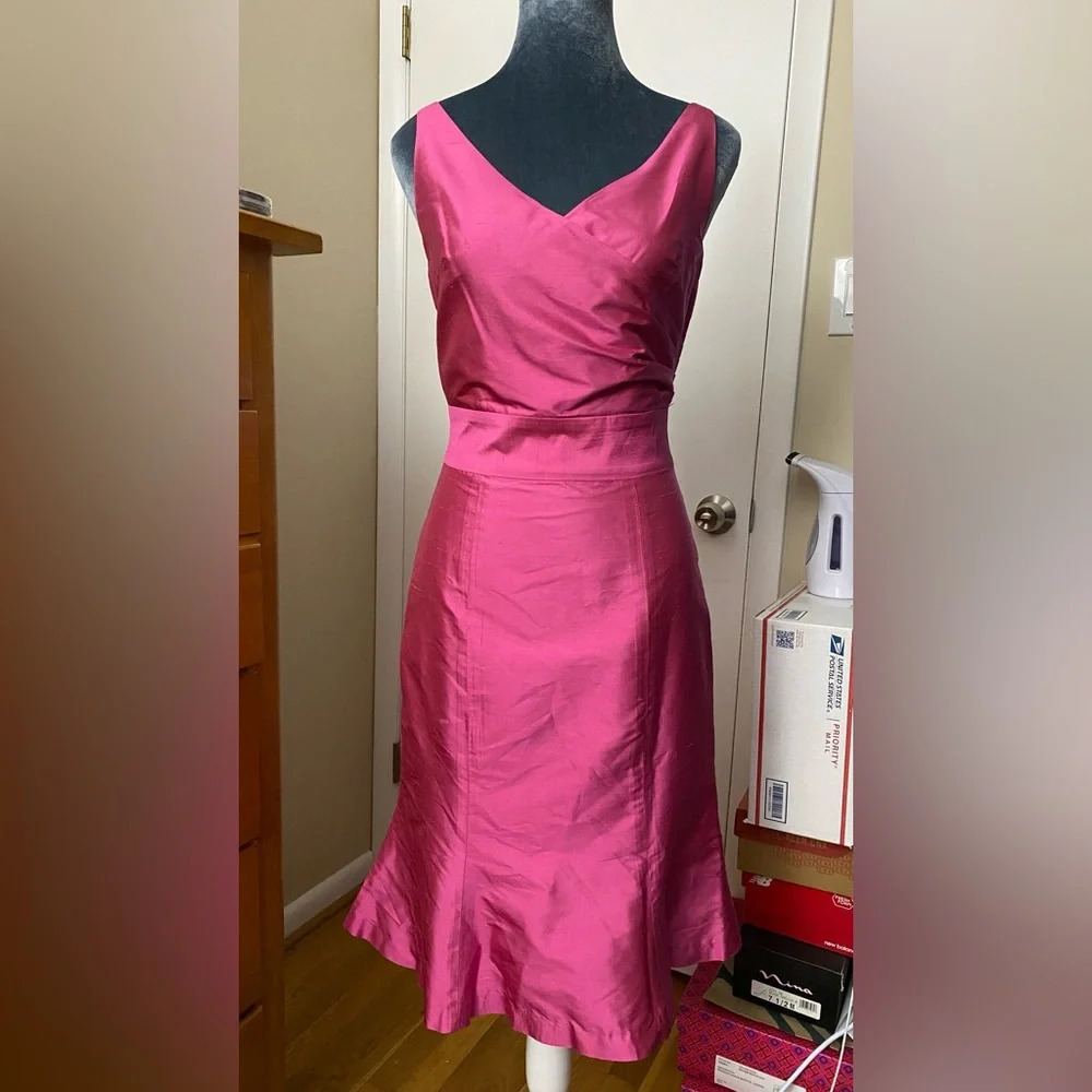 Aria Pink Silk Shantung Dress Size 0